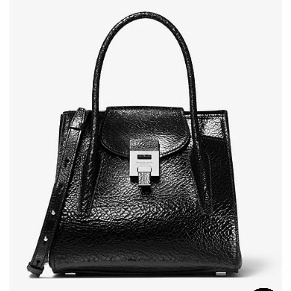 Bancroft Medium Crackled Calf Leather Satchel